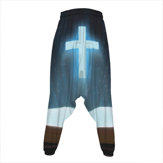 Shining Holy Bible Print Hammer Pants