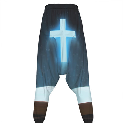 Shining Holy Bible Print Hammer Pants