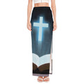 Shining Holy Bible Print High Slit Maxi Skirt