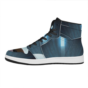 Shining Holy Bible Print High Top Leather Sneakers