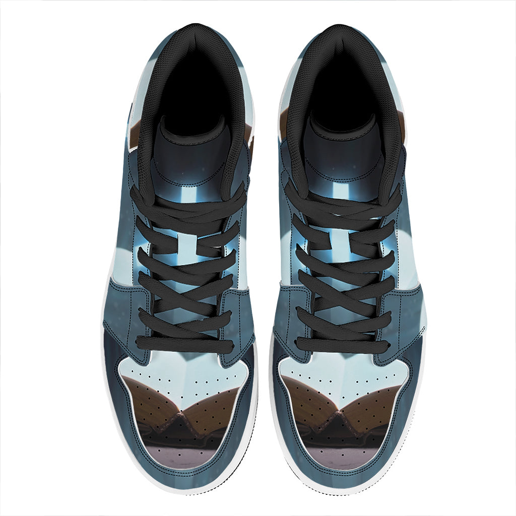 Shining Holy Bible Print High Top Leather Sneakers