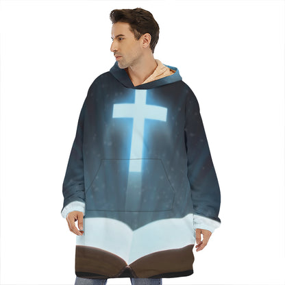 Shining Holy Bible Print Hoodie Blanket