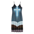 Shining Holy Bible Print Jersey Midi Cami Dress