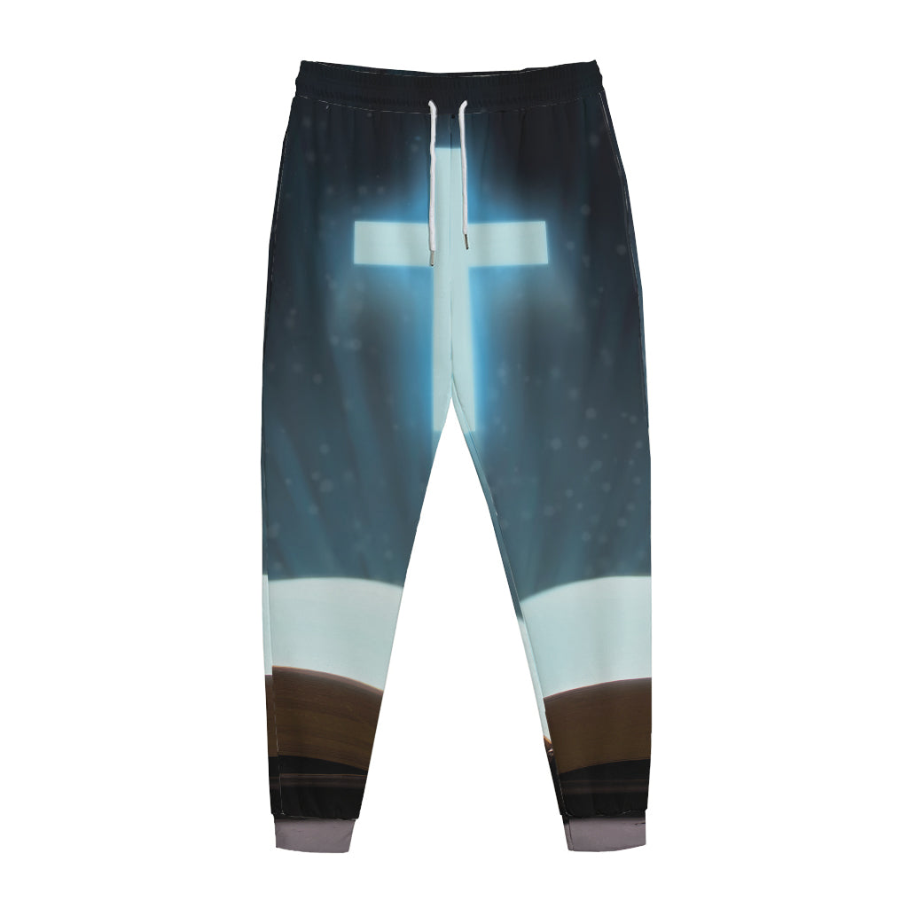 Shining Holy Bible Print Jogger Pants