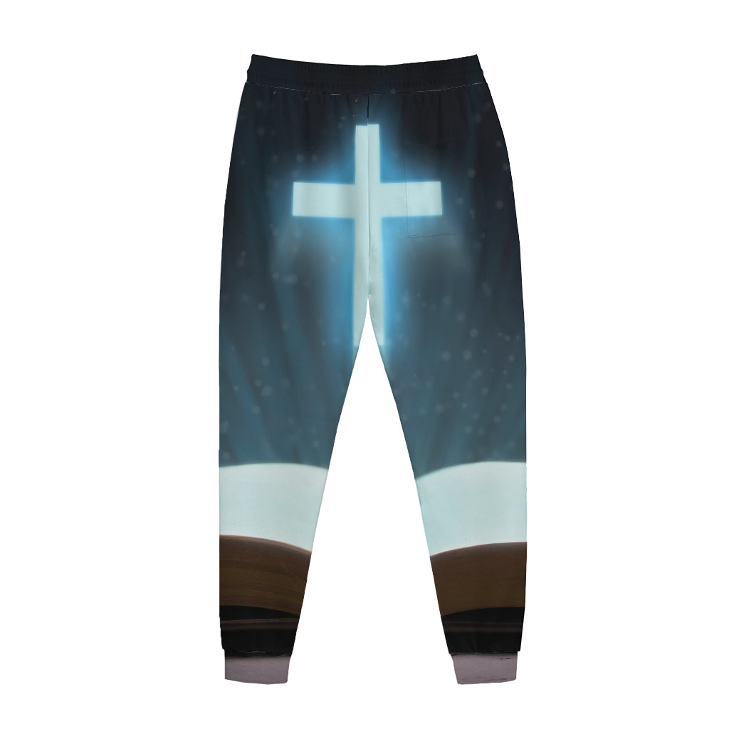 Shining Holy Bible Print Jogger Pants