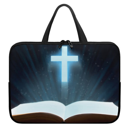 Shining Holy Bible Print Laptop Sleeve With Handle