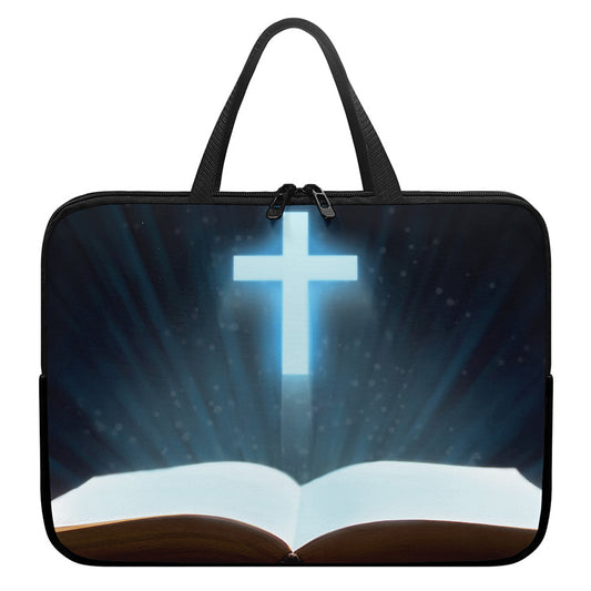 Shining Holy Bible Print Laptop Sleeve With Handle
