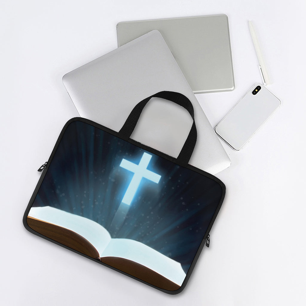 Shining Holy Bible Print Laptop Sleeve With Handle