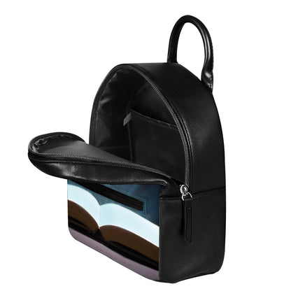 Shining Holy Bible Print Leather Backpack