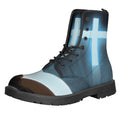 Shining Holy Bible Print Lace-Up Boots