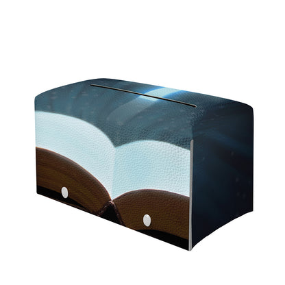 Shining Holy Bible Print Leather Tissue Box Cover