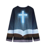 Shining Holy Bible Print Long Sleeve Short Coat