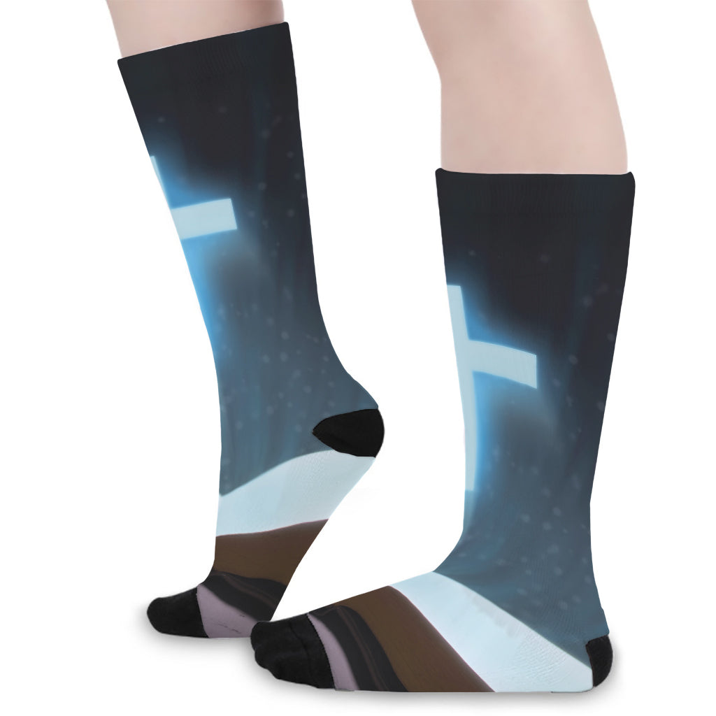 Shining Holy Bible Print Long Socks