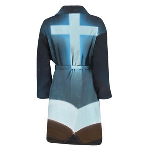 Shining Holy Bible Print Men's Bathrobe