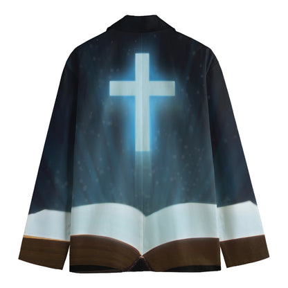 Shining Holy Bible Print Men's Blazer