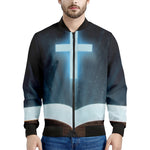 Shining Holy Bible Print Men's Bomber Jacket