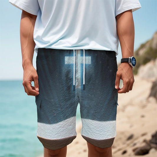 Shining Holy Bible Print Men's Cargo Shorts