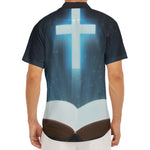 Shining Holy Bible Print Men's Deep V-Neck Shirt