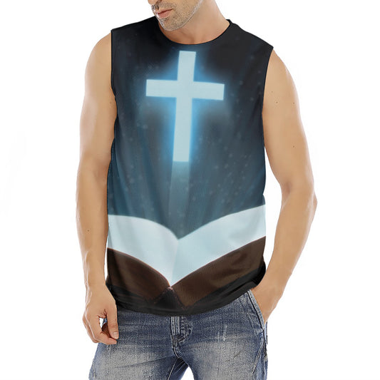 Shining Holy Bible Print Men's Fitness Tank Top