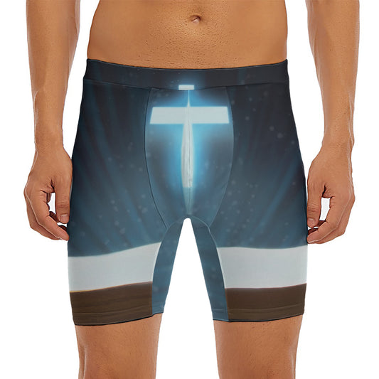 Shining Holy Bible Print Men's Long Boxer Briefs