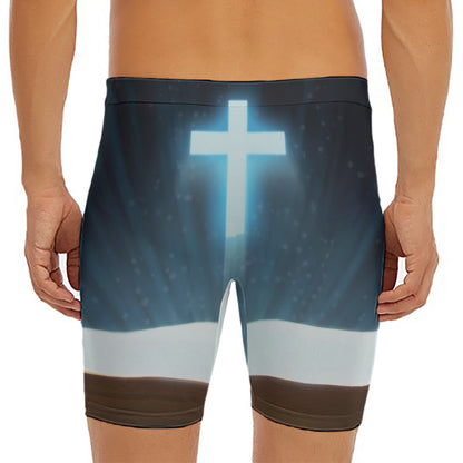 Shining Holy Bible Print Men's Long Boxer Briefs
