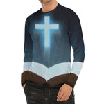 Shining Holy Bible Print Men's Long Sleeve Rash Guard