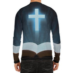 Shining Holy Bible Print Men's Long Sleeve Rash Guard