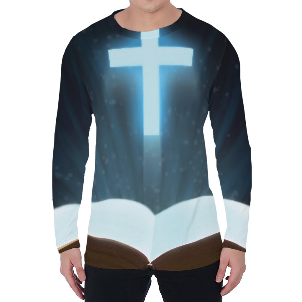 Shining Holy Bible Print Men's Long Sleeve T-Shirt