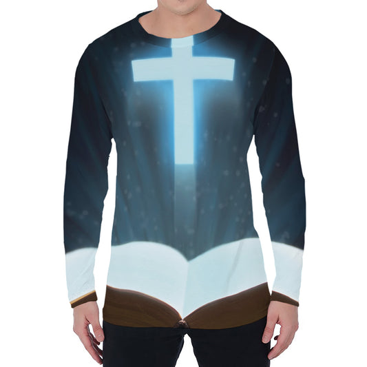 Shining Holy Bible Print Men's Long Sleeve T-Shirt