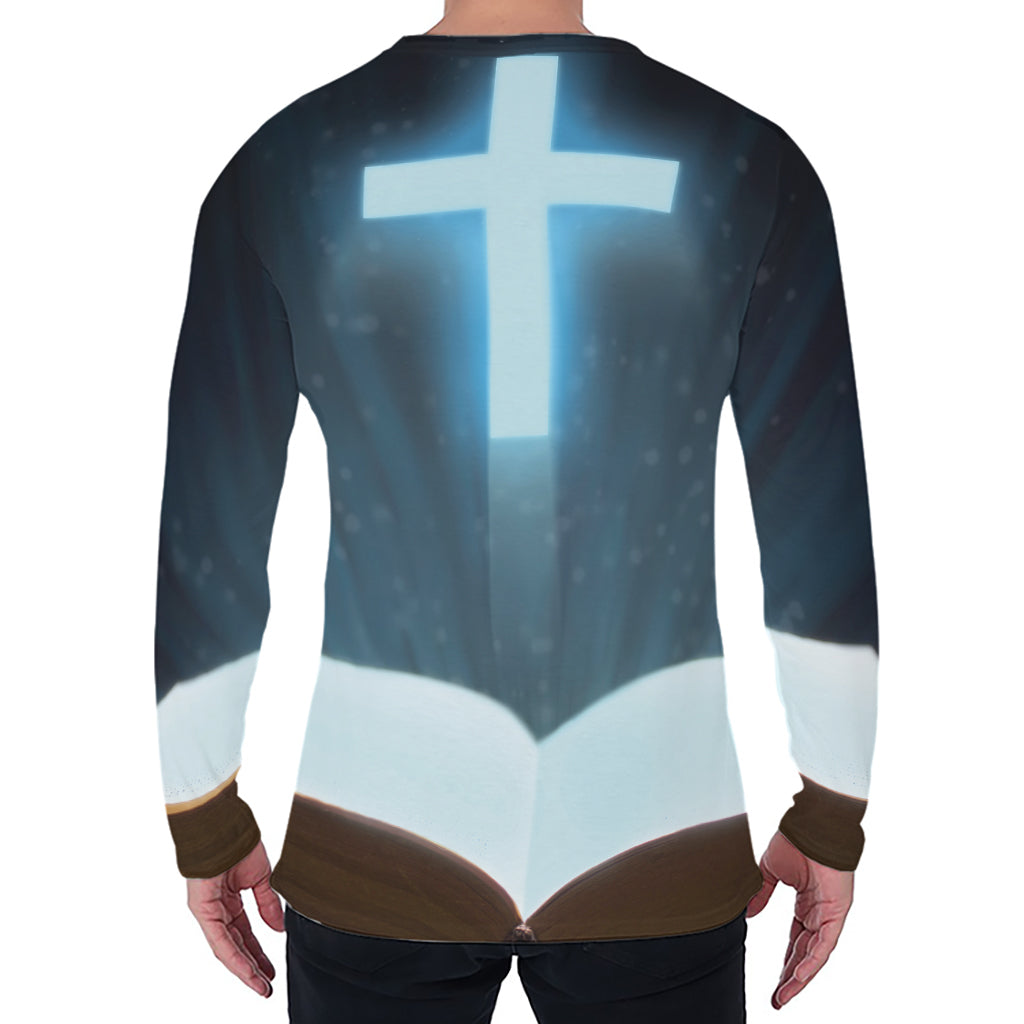 Shining Holy Bible Print Men's Long Sleeve T-Shirt