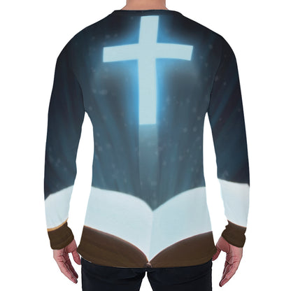 Shining Holy Bible Print Men's Long Sleeve T-Shirt