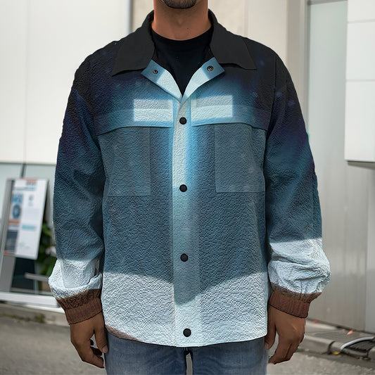 Shining Holy Bible Print Men's Shirt Jacket