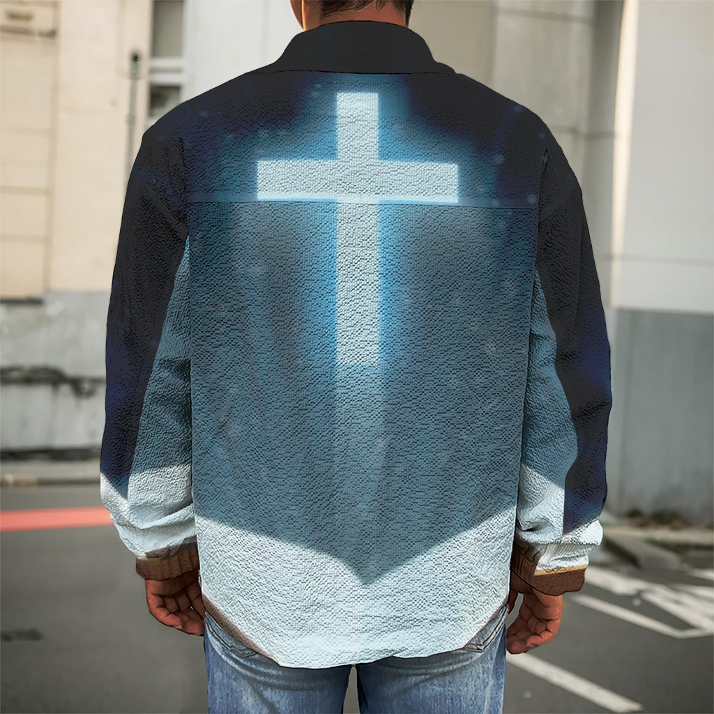 Shining Holy Bible Print Men's Shirt Jacket