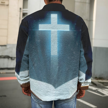 Shining Holy Bible Print Men's Shirt Jacket