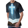 Shining Holy Bible Print Men's Velvet T-Shirt