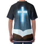 Shining Holy Bible Print Men's Velvet T-Shirt