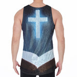 Shining Holy Bible Print Men's Velvet Tank Top