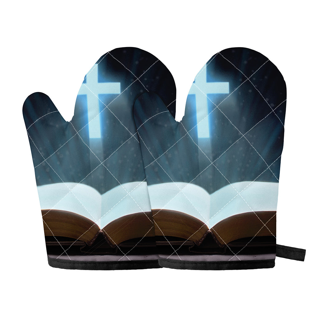 Shining Holy Bible Print Oven Mitts
