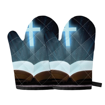 Shining Holy Bible Print Oven Mitts