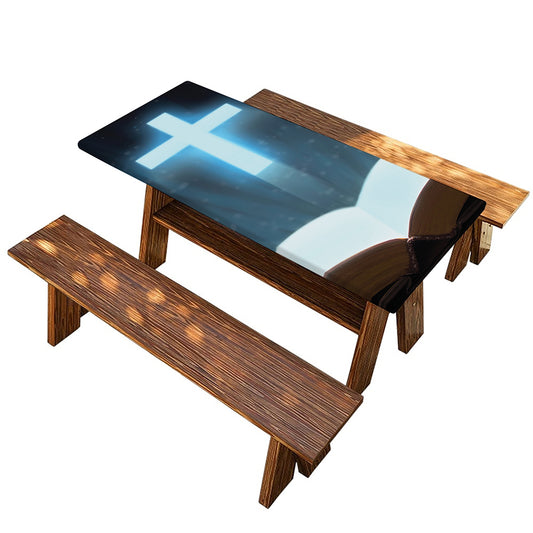 Shining Holy Bible Print Picnic Table Cover