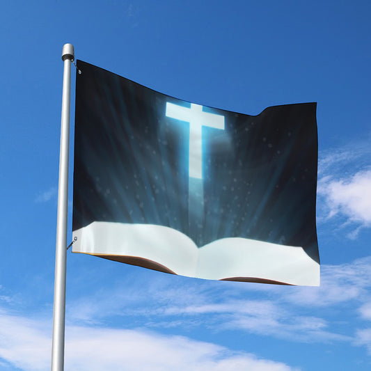 Shining Holy Bible Print Polyester Flag
