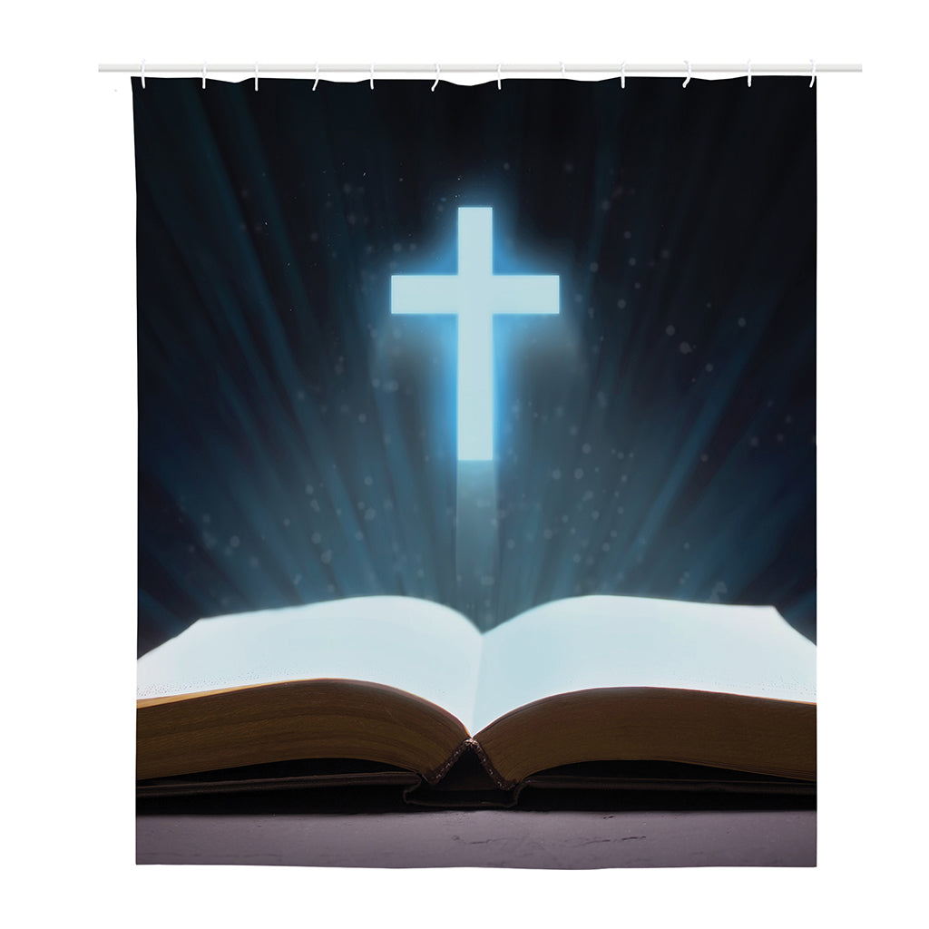 Shining Holy Bible Print Polyester Shower Curtain