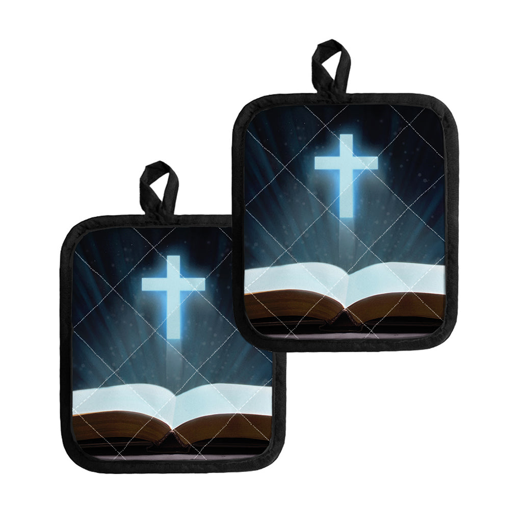Shining Holy Bible Print Pot Holders
