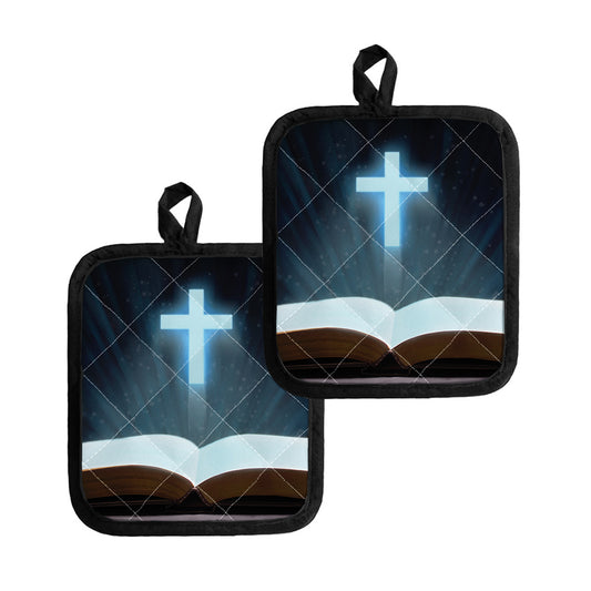 Shining Holy Bible Print Pot Holders