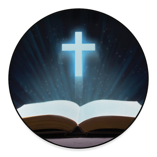 Shining Holy Bible Print Round Floor Mat