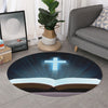 Shining Holy Bible Print Round Rug