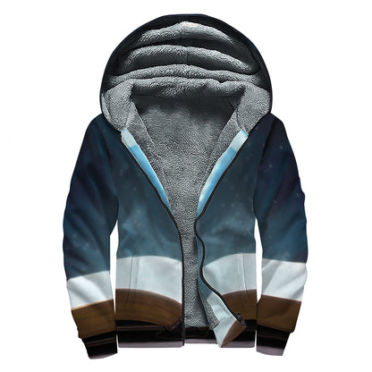 Shining Holy Bible Print Sherpa Lined Zip Up Hoodie
