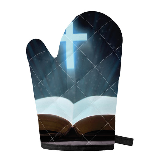 Shining Holy Bible Print Single Oven Mitt
