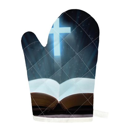 Shining Holy Bible Print Single Oven Mitt