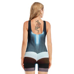 Shining Holy Bible Print Sleeveless One Piece Swimsuit